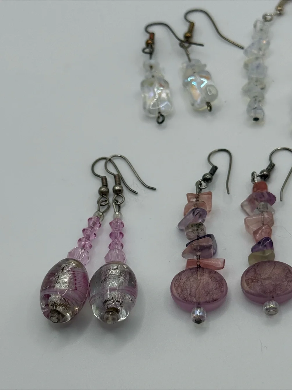 Set of 6 Pink glass Multi-Pair Women’s Earring Set
